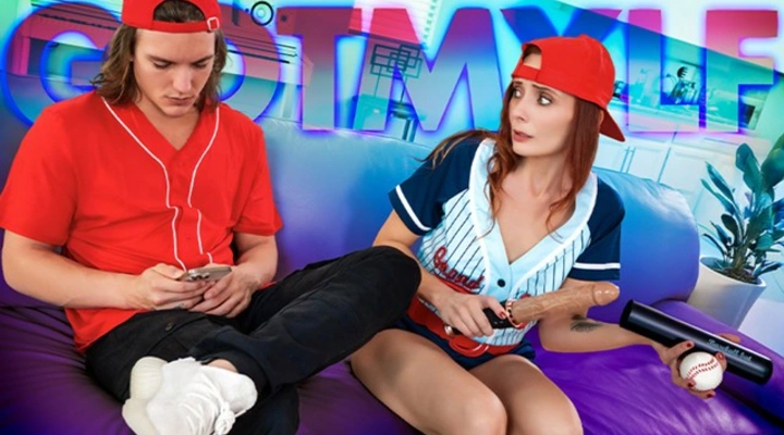 Сексуальная мачеха и новый пасынок: игра бейсболом с фаллоимитатором
